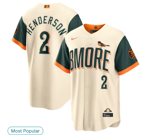 Men Baltimore Orioles #2 Gunnar Henderson Cream Nike 2026 City Connect Stadium Jersey->baltimore orioles->MLB Jersey
